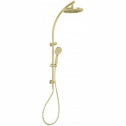 Phoenix Tapware Vivid Twin Shower On Rail Brushed Gold V726-12