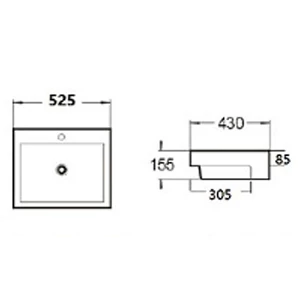 ECT Global Semi Recess Basin Bathroom Ceramic Vanity White Fabbris II WB 5243C 4 ECT Global Semi Recess Basin Bathroom Ceramic Vanity White Fabbris II WB 5243C - Image 2