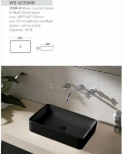 ECT Global Above Counter SQ Basin Bathroom Ceramic Vanity White Dior-II WB 6035MK 7 ECT Global Above Counter SQ Basin Bathroom Ceramic Vanity White Dior-II WB 6035MK -Bathroom Supplies Sales 2024 BA0187 2