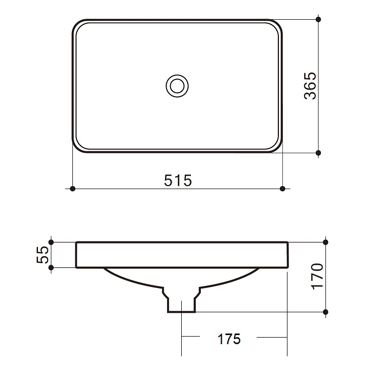 ECT Global Semi Insert Basin Bathroom Ceramic Vanity White Nero WB 5237A 4 ECT Global Semi Insert Basin Bathroom Ceramic Vanity White Nero WB 5237A - Image 2