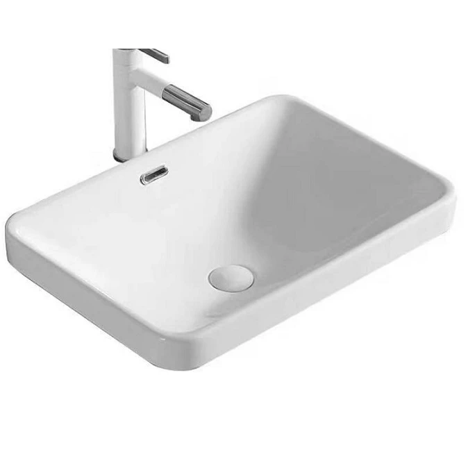 ECT Global Semi Insert Basin Bathroom Ceramic Vanity White Nero WB 5237A 3 ECT Global Semi Insert Basin Bathroom Ceramic Vanity White Nero WB 5237A