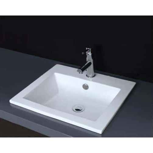 ECT Global Rectangle Insert Basin Bathroom Ceramic Vanity White Lois-II WB 4942-O 3 ECT Global Rectangle Insert Basin Bathroom Ceramic Vanity White Lois-II WB 4942-O