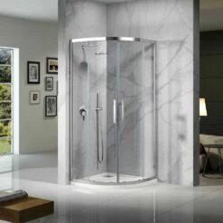 Oceano Shower Screens 1000 X 1000 Semi-frameless Chrome Finish Louve Curved Slider LS1000CDC