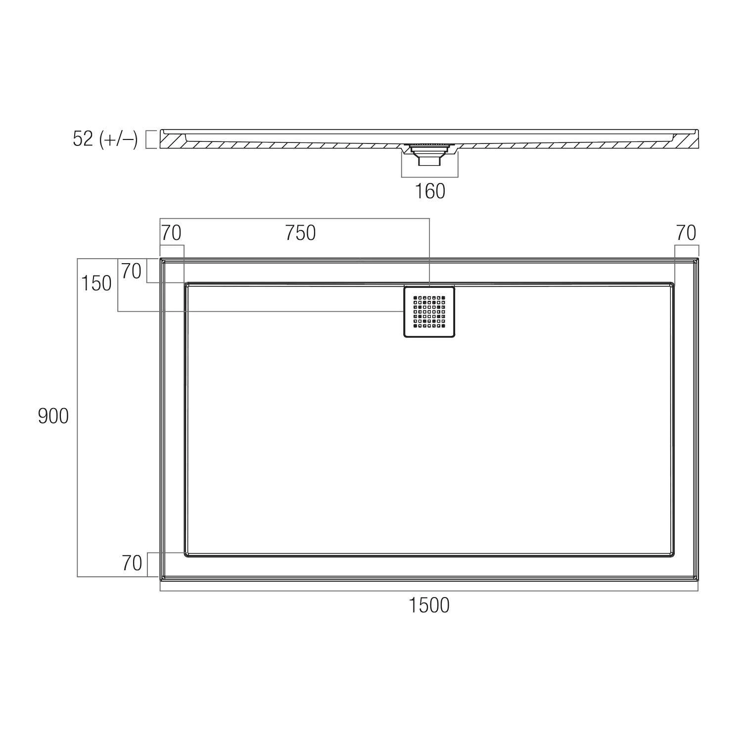Oceano Shower Base 1500 X 900mm Rear Outlet Solid Cast Construction Stonelite ECO EC1500R 3 Oceano Shower Base 1500 X 900mm Rear Outlet Solid Cast Construction Stonelite ECO EC1500R