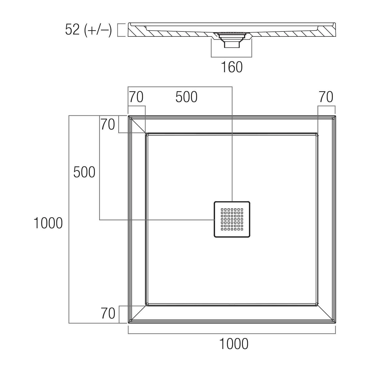 Oceano Shower Base 1000 X 1000mm Centre Outlet Solid Cast Construction Stonelite ECO EC1000C 3 Oceano Shower Base 1000 X 1000mm Centre Outlet Solid Cast Construction Stonelite ECO EC1000C