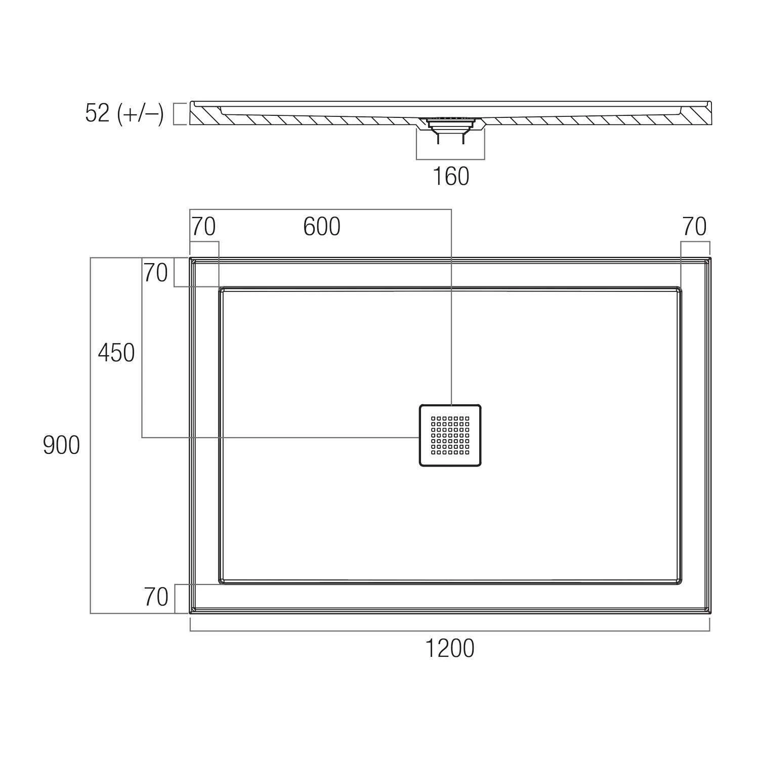 Oceano Shower Base 1200 X 900mm Centre Outlet Solid Cast Construction Stonelite ECO EC1290C 4 Oceano Shower Base 1200 X 900mm Centre Outlet Solid Cast Construction Stonelite ECO EC1290C - Image 2