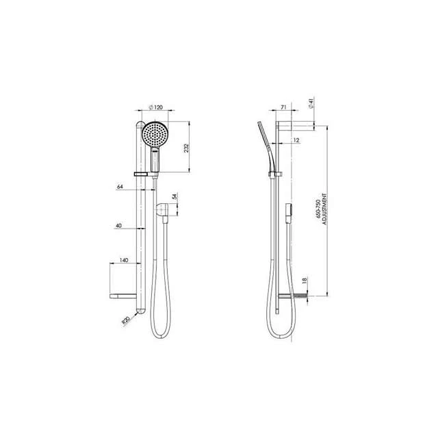 Phoenix Tapware Shower Rail Set Wall Mounted Handheld Quil 606-6810-00 4 Phoenix Tapware Shower Rail Set Wall Mounted Handheld Quil 606-6810-00 - Image 2
