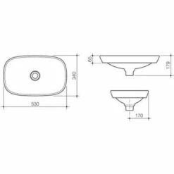 Caroma Contura 530 Insert Basin No Tap Hole 898900W White -Bathroom Supplies Sales 2024 BA1163 2