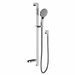 Phoenix Tapware Shower Rail Set Wall Mounted Chrome Black Quil 606-6810-60