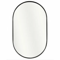 Ostar Oval Wall Mirror Aluminium Matte Black Frame 600mm X 900mm OT-65