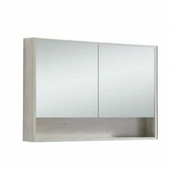 Ostar Shaving Mirror Cabinet Wall Hung White Grey Wash Frame 750mm X 750mm ST750-AD