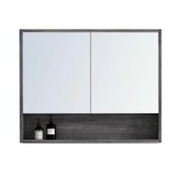 Ostar Shaving Mirror Cabinet Wall Hung Forest Grey Frame 900mm X 750mm ST900-CW