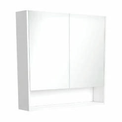Fienza Gloss White 900 Mirror Cabinet With Display Shelf PSC900SW