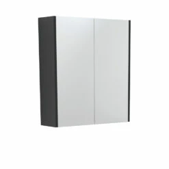 Fienza 600 Mirror Cabinet With Satin Black Side Panels PSC600B