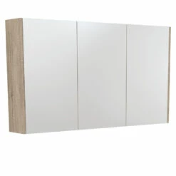 Fienza 1200 Mirror Cabinet With Scandi Oak Side Panels PSC1200S