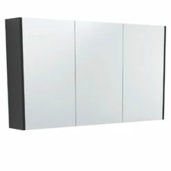 Fienza 1200 Mirror Cabinet With Satin Black Side Panels PSC1200B