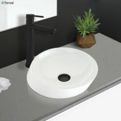 Fienza Alix Ceramic Above Counter Basin Gloss White No Tap Hole 350mm X 350mm RB3130 -Bathroom Supplies Sales 2024 BA2893 1