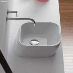 Fienza Lincoln 350 Ceramic Above Counter Basin Gloss White No Tap Hole 350mm X 390mm RB04 -Bathroom Supplies Sales 2024 BA2894 2