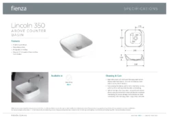 Fienza Lincoln 350 Ceramic Above Counter Basin Gloss White No Tap Hole 350mm X 390mm RB04 -Bathroom Supplies Sales 2024 BA2894