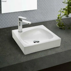 Fienza Raine Ceramic Above Counter Basin Gloss White One Tap Hole 405mm X 405mm RB2113 -Bathroom Supplies Sales 2024 BA2910 1