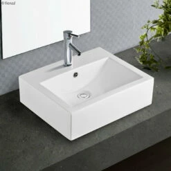 Fienza Willow Ceramic Above Counter Basin Gloss White One Tap Hole 495mm X 395mm RB7033 -Bathroom Supplies Sales 2024 BA2914 2
