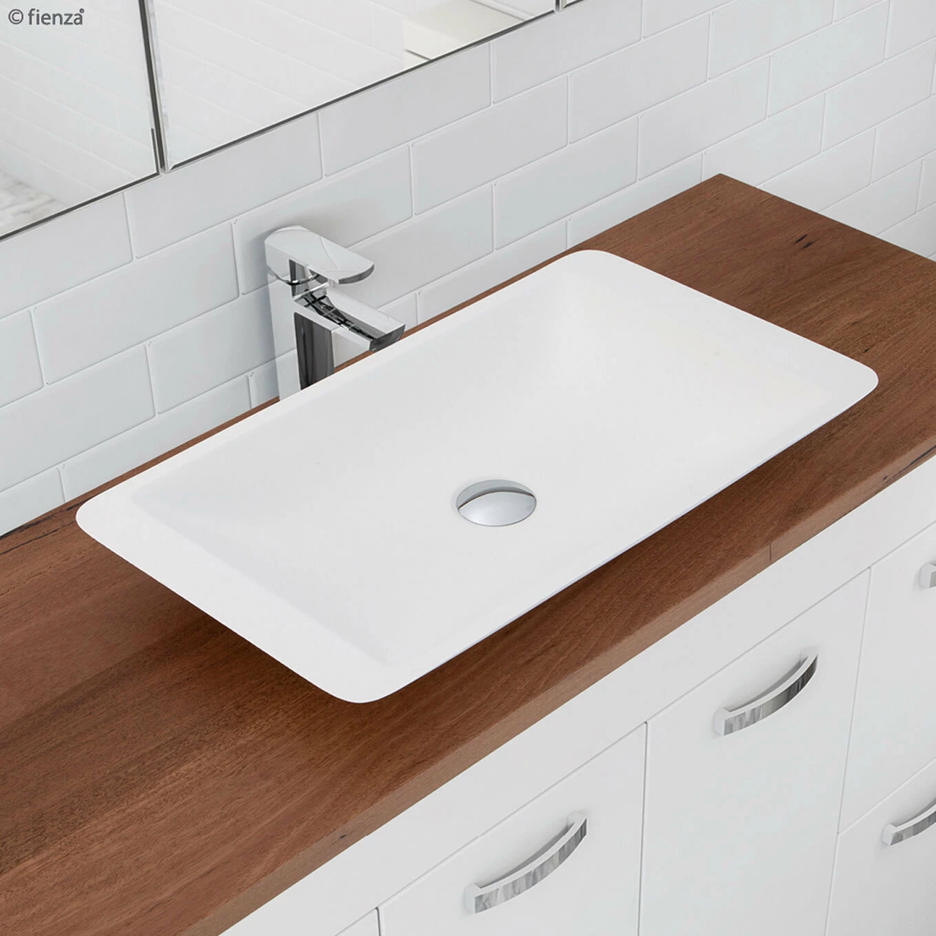 Fienza Classique 600 Cast Stone Solid Surface Above Counter Basin Matte White No Tap Hole 600mm X 345mm CSB03 5 Fienza Classique 600 Cast Stone Solid Surface Above Counter Basin Matte White No Tap Hole 600mm X 345mm CSB03 - Image 3