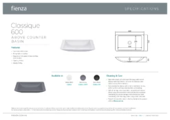 Fienza Classique 600 Cast Stone Solid Surface Above Counter Basin Matte White No Tap Hole 600mm X 345mm CSB03 9 Fienza Classique 600 Cast Stone Solid Surface Above Counter Basin Matte White No Tap Hole 600mm X 345mm CSB03 -Bathroom Supplies Sales 2024 BA2925