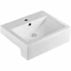 Fienza Belinda Semi Recessed Counter Basin Gloss White One Tap Hole 525mm X 425mm RB8050B -Bathroom Supplies Sales 2024 BA2934