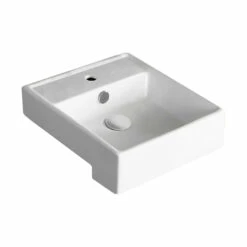Fienza Helen Junior Semi Recessed Basin Gloss White One Tap Hole 415mm X 410mm 2041B