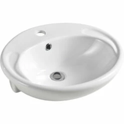 Fienza Micki Semi Recessed Basin Gloss White 515mm X 430mm RB760