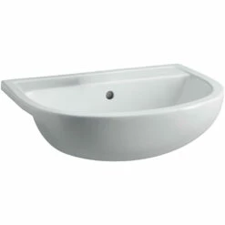 Fienza RAK Compact Semi Recessed Basin Gloss White One Tap Hole 550mm X 415mm 603701W