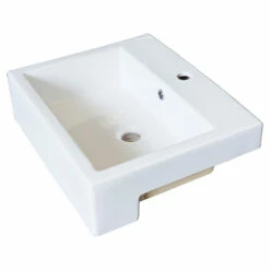 Bacini Semi Inset Basin 520mm X 430mm Ceramic Vessel Gloss White GRS701B