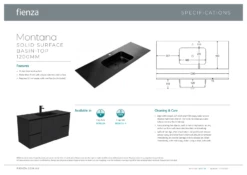 Fienza Montana 1200 Solid Surface Basin Top Matte Black One Tap Hole 1200 X 460 X 15 Mm MON120 5 Fienza Montana 1200 Solid Surface Basin Top Matte Black One Tap Hole 1200 X 460 X 15 Mm MON120 -Bathroom Supplies Sales 2024 BA2963