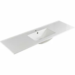 Fienza Dolce 1500 Single Bowl Ceramic Basin Top Gloss White One Tap Holes 1500mm X 460mm TCL150S