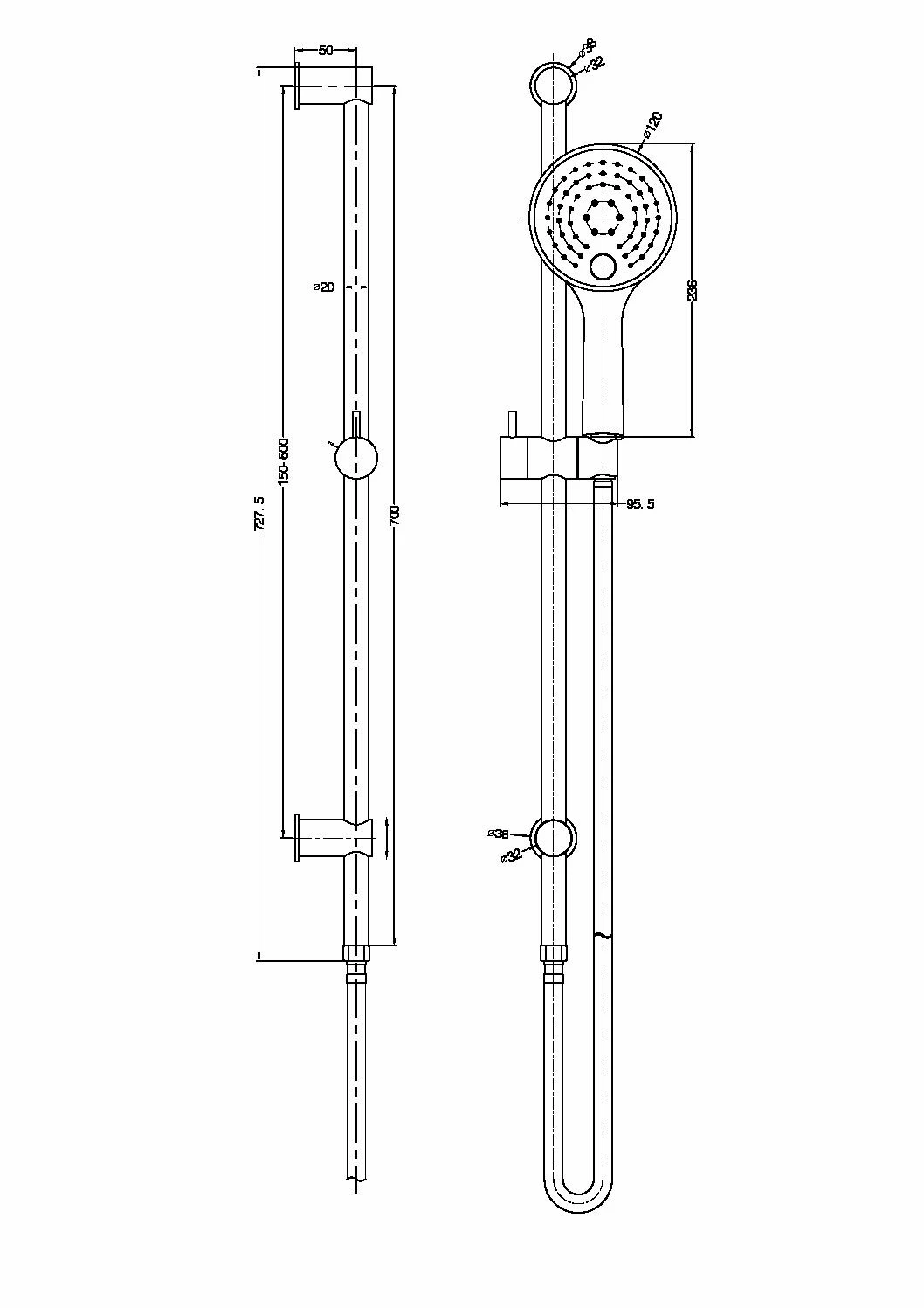 Nero Tapware Dolce 3 Function Rail Shower Chrome NR314CH 4 Nero Tapware Dolce 3 Function Rail Shower Chrome NR314CH - Image 2