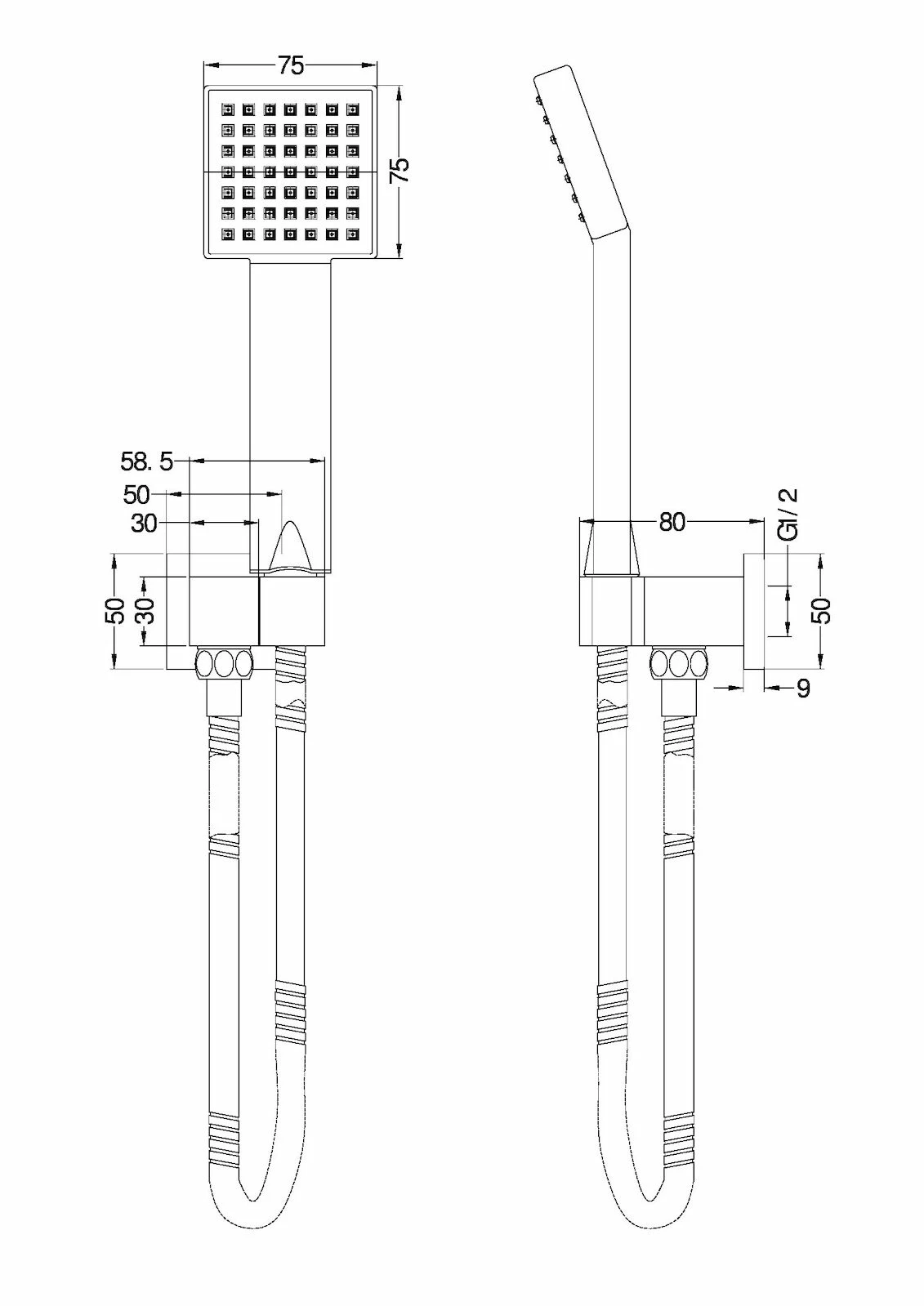 Nero Tapware Vibe Square Shower Bracket Chrome NR30101CH 4 Nero Tapware Vibe Square Shower Bracket Chrome NR30101CH - Image 2