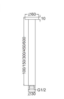 Nero Tapware Round Ceiling Arm 450mm Length Chrome NR503450CH -Bathroom Supplies Sales 2024 BA4071