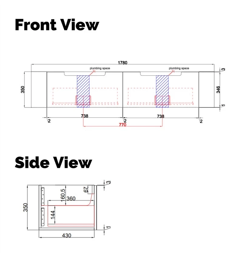 Aulic 1800mm Bathroom Wall Hung Vanity Hamilton CAWH39-1800 4 Aulic 1800mm Bathroom Wall Hung Vanity Hamilton CAWH39-1800 - Image 2