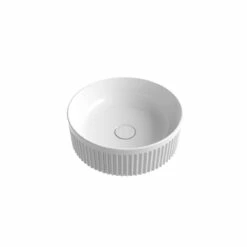 Aulic Above Counter Gloss White Round Basin With V Groove Surface 360 X 360 X 120mm Lilac XECB-097GW