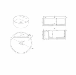 BNK Above Counter Basin Concrete Cement Round 400 X 400 X 140mm Burberry Stone Burano-D1 -Bathroom Supplies Sales 2024 BA4274 2