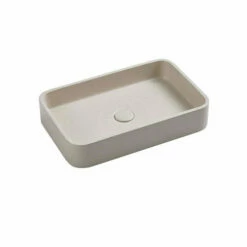 BNK Above Counter Basin Concrete Cement 506 X 326 X 100mm White Sandstone Cuneo-SW
