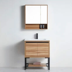 BNK Shaving Mirror Cabinet And Bathroom Vanity Cabinet 750mm Versilla MC-62075(MP) & CB-43075(MP)