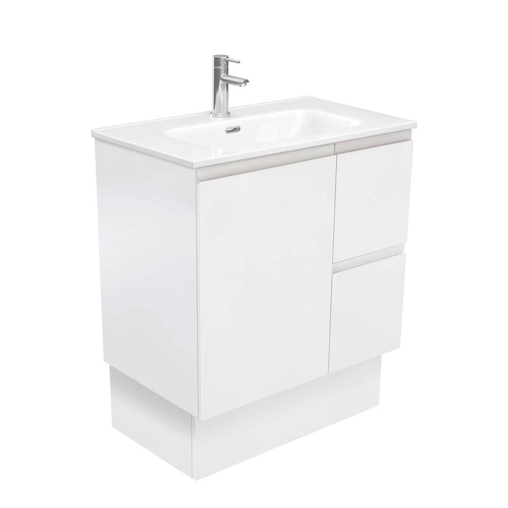 Fienza Joli Fingerpull Bathroom Vanity On Kickboard 750 Satin White JOL75ZKR 3 Fienza Joli Fingerpull Bathroom Vanity On Kickboard 750 Satin White JOL75ZKR
