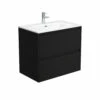 Fienza Joli Amato 750 Bathroom Vanity Wall Hung Vanity Satin Black JOL75BB -Bathroom Supplies Sales 2024 BA4401