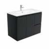 Fienza Joli Fingerpull 900 Bathroom Vanity Wall Hung Vanity Satin Black JOL90ZBR -Bathroom Supplies Sales 2024 BA4411