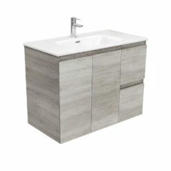 Fienza Joli Edge 900 Bathroom Vanity Wall Hung Vanity Industrial Grey JOL90XR