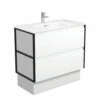 Fienza Joli Amato 900 Bathroom Vanity On Kickboard Matte Black Frames JOL90BWFK -Bathroom Supplies Sales 2024 BA4439