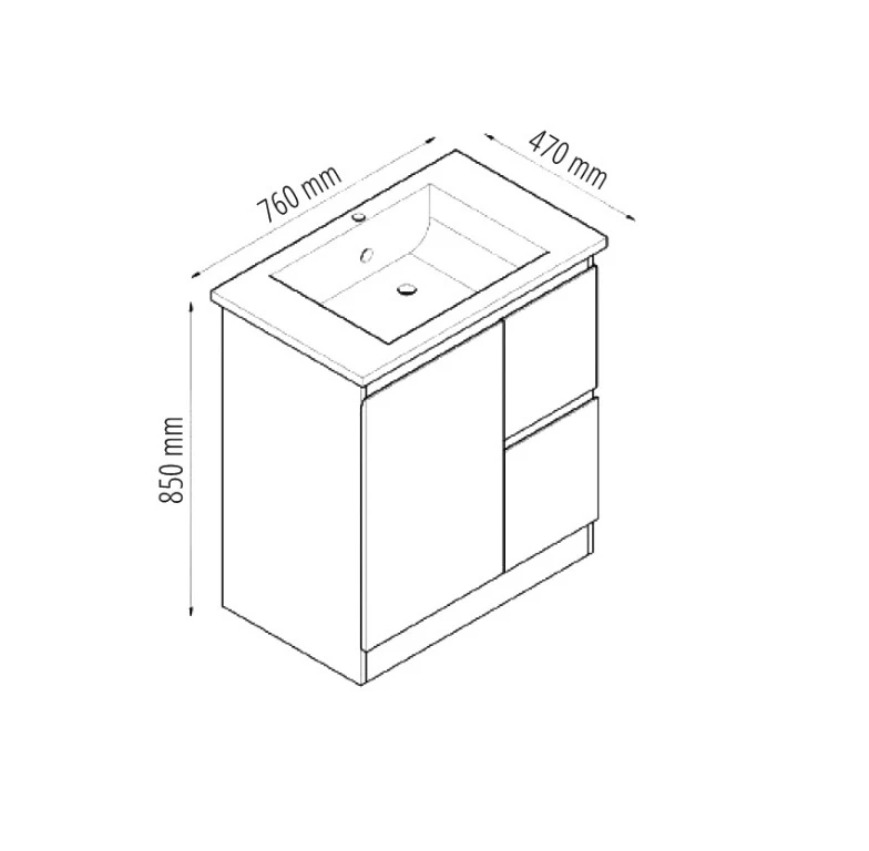 Best BM Bathroom Vanity Cabinet Freestanding 750 Mm Gloss White BVN-750 4 Best BM Bathroom Vanity Cabinet Freestanding 750 Mm Gloss White BVN-750 - Image 2