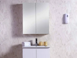 Best BM Bathroom Vanity Mirror Cabinet 600mm Medicine Cupboard Wall Hung Two Doors With Mirrors BMC-600