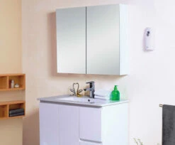 Best BM Bathroom Vanity Mirror Cabinet 900mm Medicine Cupboard Wall Hung Two Doors With Mirrors BMC-900